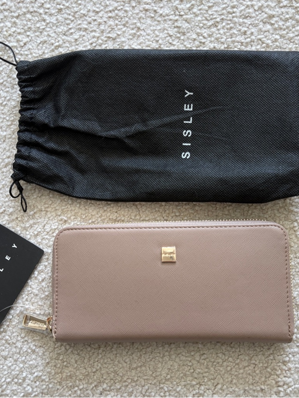 NWT Sisley Beige Zip Wallet